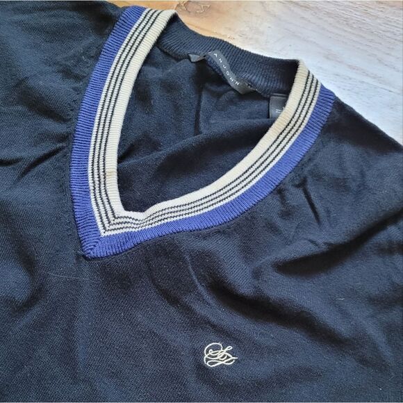 Sean Jean Tipped V Neck Knit Sweater XL - Picture 6 of 7